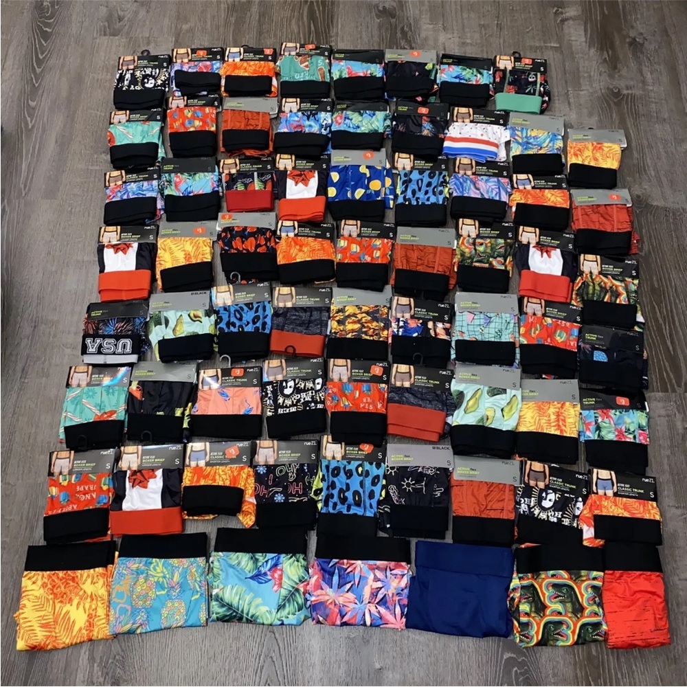 NEW Men’s Boxer Brief Huge Bundle Lot of 66 Pairs ‘Rue 21’ Underwear Size Small